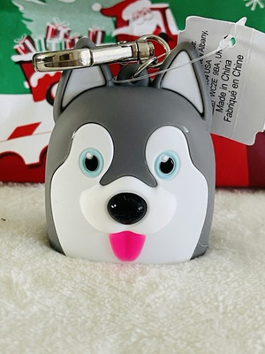 #ad 1 Bath Body Works HUSKY DOG Pocketbac Sanitier Holder Cary Case Clip $14.99