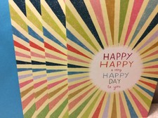 BIRTHDAY RSVP GREETING CARDS New w/Envelopes LOT 4 "HAPPY HAPPY DAY TO YOU"