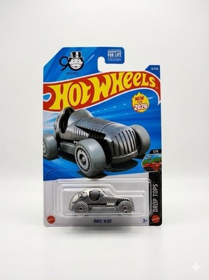 Hot Wheels Pass 'N Go Drop Tops Monopoly Diecast Car 1:64 Silver 2026