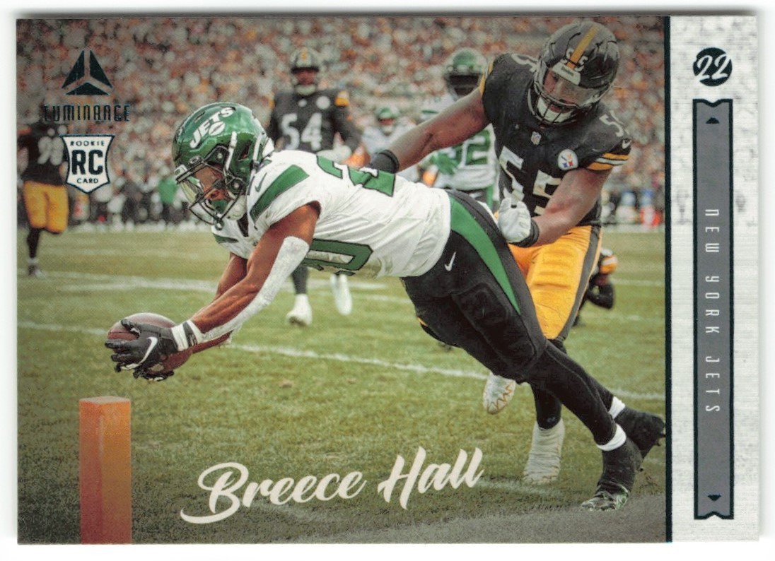 Breece Hall Panini Chronicles Luminance Update Rookies #220 Teal