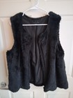 Faux Fur Black Vest Boho Goth Rock Steampunk Festival witchy Hippie Womens-L — photo 1