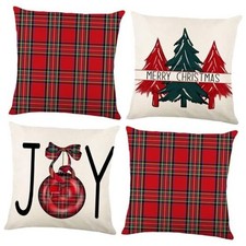 Christmas Pillow Covers 18x18 inch Set of 4 for 18" x 18" Pack of 4 