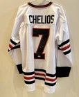 Chicago Blackhawks Chris Chelios #7 Signed White Custom Hockey Jersey BGS Auth