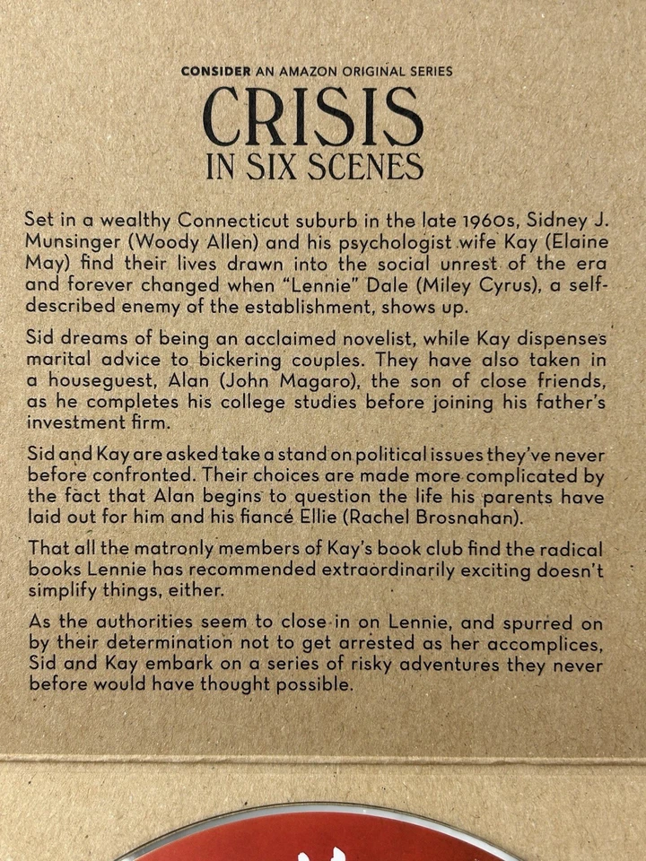 Crisis In Six Scenes Complete Amazon Miniseries FYC DVD Woody Allen - Image 4 of 4