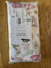 POTTERY BARN KIDS WILDFLOWER BUTTERFLY ORGANIC SHEET SET TODDLER NEW