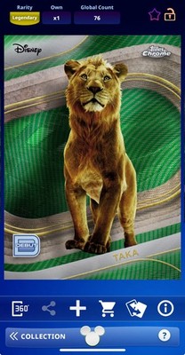 DIGITAL TOPPS DISNEY COLLECT Taka LEGENDARY CHROME GREEN WAVE /99 Read