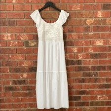 Sincerely Jules White Crochet Smocked Maxi Sundress