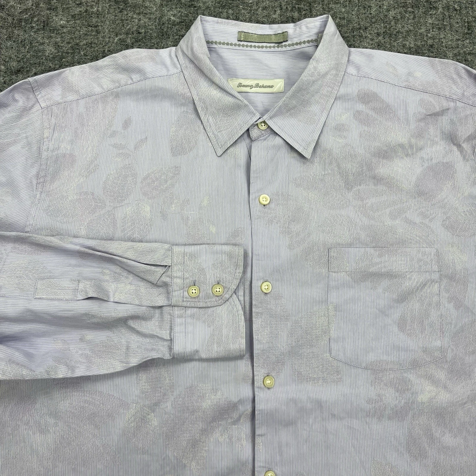 Tommy Bahama Shirt Mens Extra Large Purple Floral Button Up Casual Beach Resort