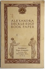 1918 STRATHMORE ALEXANDRA DECKLE EDGE BOOK PAPER SAMPLE CATALOG MITTINEAGUE MASS