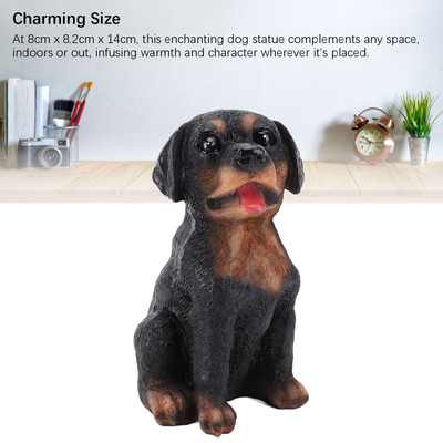 JY Q Hund Desktop Ornament Harz Adorable Sitting Dog Figurine Für Schlafzimmer