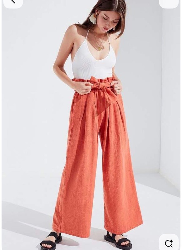 Urban Outfitters Bennie Paperbag Wide Leg Pant L!