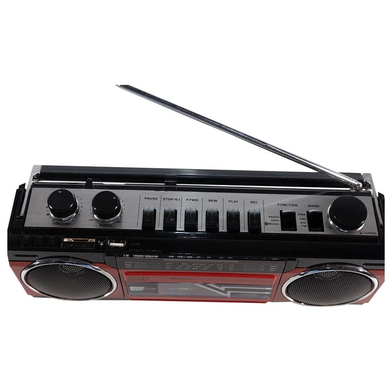 Radio Registratore con CASSETTA TREVI RR 501 BT Rosso Bluetooth Stereo USB SD, fotografia 5 di 9
