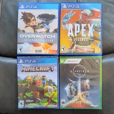 Blizzard Overwatch, EA Apex Legends, Mojang Minecraft PS4, Starfield Xbox Serie 