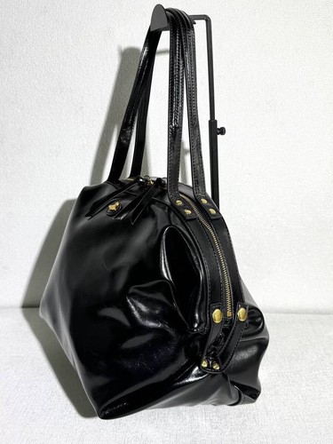 Vivienne Westwood Handbag Shoulder Bag Black Gold Orb Logo Zipper Closure - Picture 4 of 7