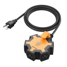 DEWENWILS 5-Outlet Garage Power Strip, 6Feet Heavy Duty Extension Cord, 14Gauge