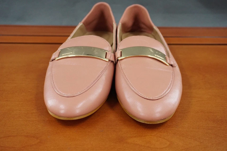 LK Bennett Paola Barra de Metal Para Mujer 6 Zapatos Cuero Rosa Sin Cordones Informales Cómodos Foto 2 de 4