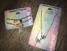 Claire  s Eiffel Tower Best Friend Bff Necklace Bracelet Jewelry Sister Paris