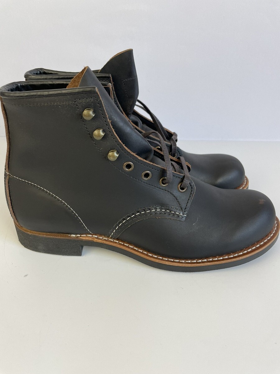 Red Wing 3345 Blacksmith 6” Black Leather Boots Mens 8.5 D Seconds