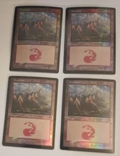 4 Mountain FOIL Retro Commander Masters NM Alayna Danner MTG Magic the Gathering