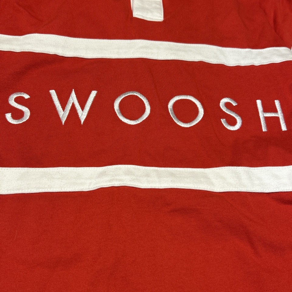 Nike Rugby Polo Shirt Men Sz S Long Sleeve Embroidered “SWOOSH