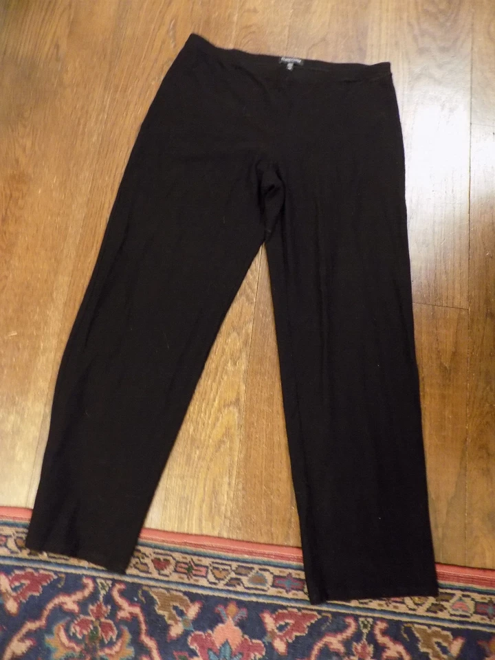 De Colección Eileen Fisher Talla PM Negro Pantalones Elásticos Botón Delantero Chaqueta Larga Traje EE. UU. Foto 2 de 4