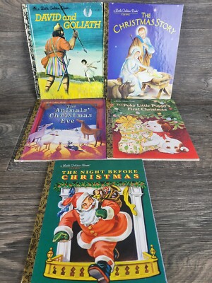 5pc A Little Golden Book David And Goliath / CHRISTMAS -story/ animals eve/ etc