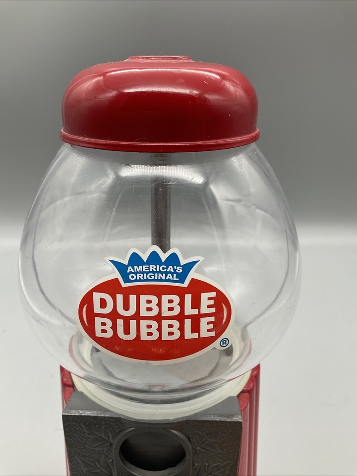 9" Metal Glass Red Dubble Bubble Gum Ball Machine 9457603 eBay