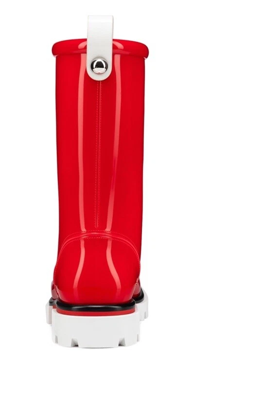 $555 NEW Christian Louboutin Girl's Pluie Rain Boots Red Size 33 US 1.5 - Image 3 of 4