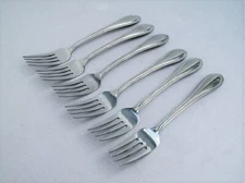 Towle Stainless Glossy - TUSCAN BEAD - (6) 7-1/2" Salad Forks