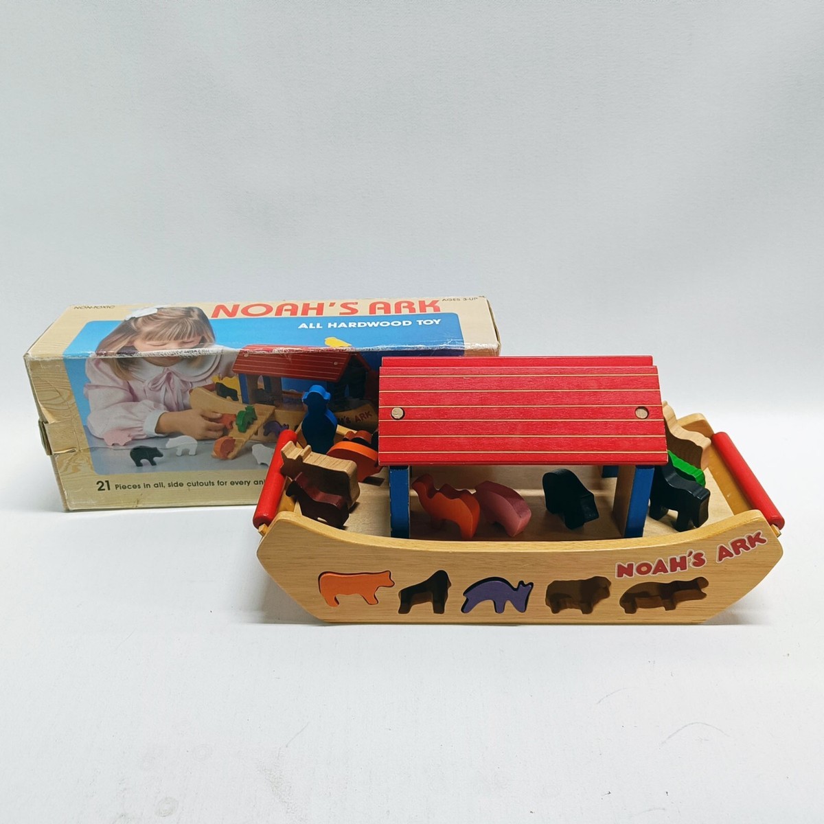 Beautiful Vintage Noah's Ark Wooden Toy - Boxed | eBay
