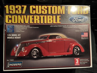 New LINDBERG 1937 CUSTOM FORD CONVERTIBLE CAR 1/24 #73063 Factory Sealed 2007