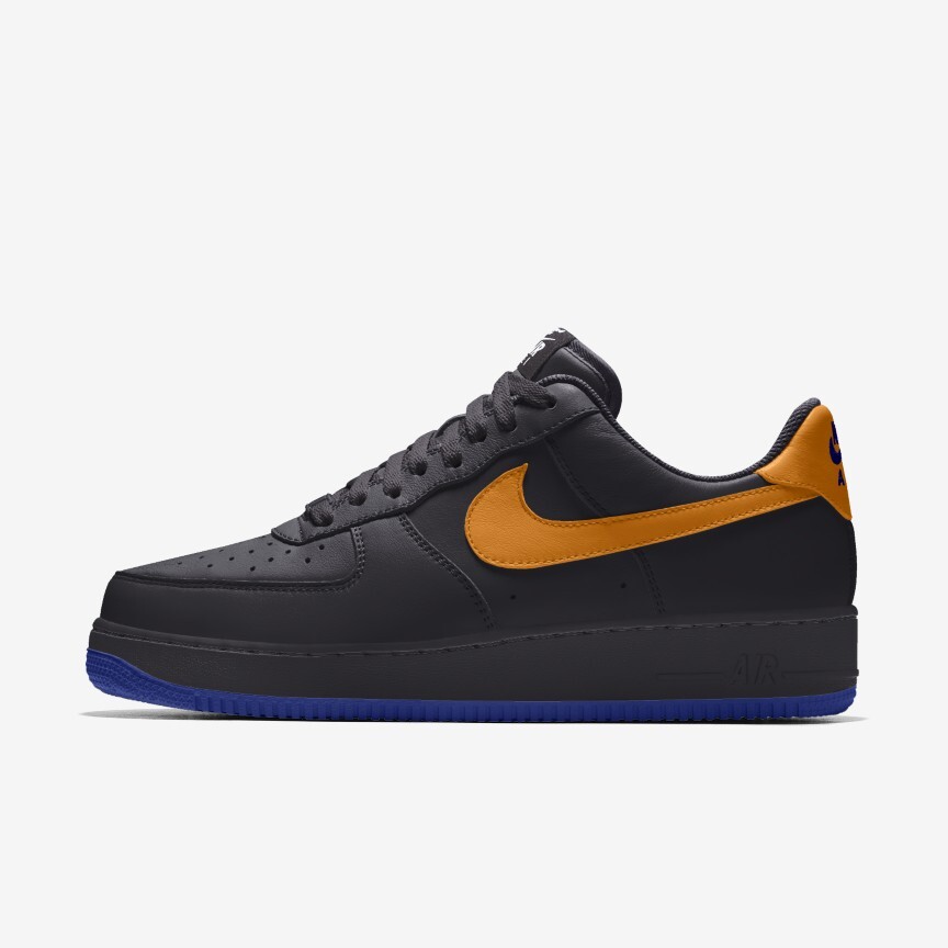 Men's Nike Air Force 1 Low Leather Lakers Kumquat Blue Black