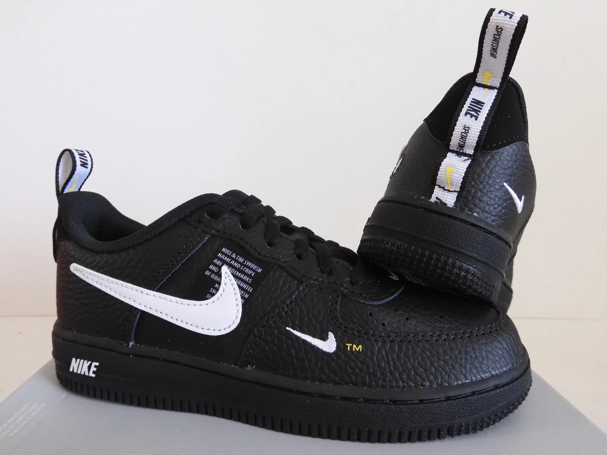 NIKE AIR FORCE 1 LV8 UTILITY (PS) BLACK-WHITE-TOUR YELLOW SZ 13c  [AV4272-001]