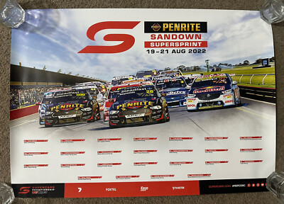  ️ 2022 Sandown SuperSprint Event Poster V8 Supercars Commodore 60x42cm