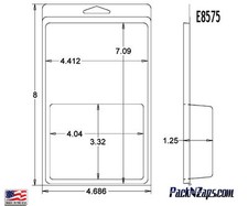 E8575: 300 - 8"H x 4.6"W x 1.25"D Clamshell Packaging Clear Plastic Blister Pack