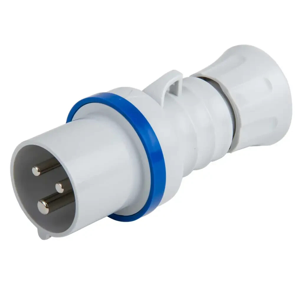 2x Gewiss GW60004H Plug 2 Pole & Earth Blue 230 Volt 16 Amp