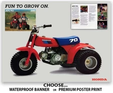 1985 Honda ATC 70 Flyer Poster Banner OEM Brochure Specs Picture Art Graphic 