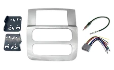 Silver Double Din Radio Stereo Install Bezel Panel Mount dash kit fits DODGE RAM