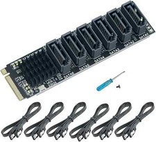M.2 NVME PCI-E PCIE X4 X8 X16 To 6 Port 3.0 SATA Adapter Card Riser III 6GB/ST