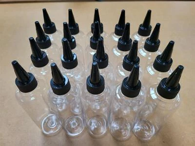 UNBANDED Wholesale 250ml 24/410 Clear PET Tall Boston Round Bottle with Spouted Caps