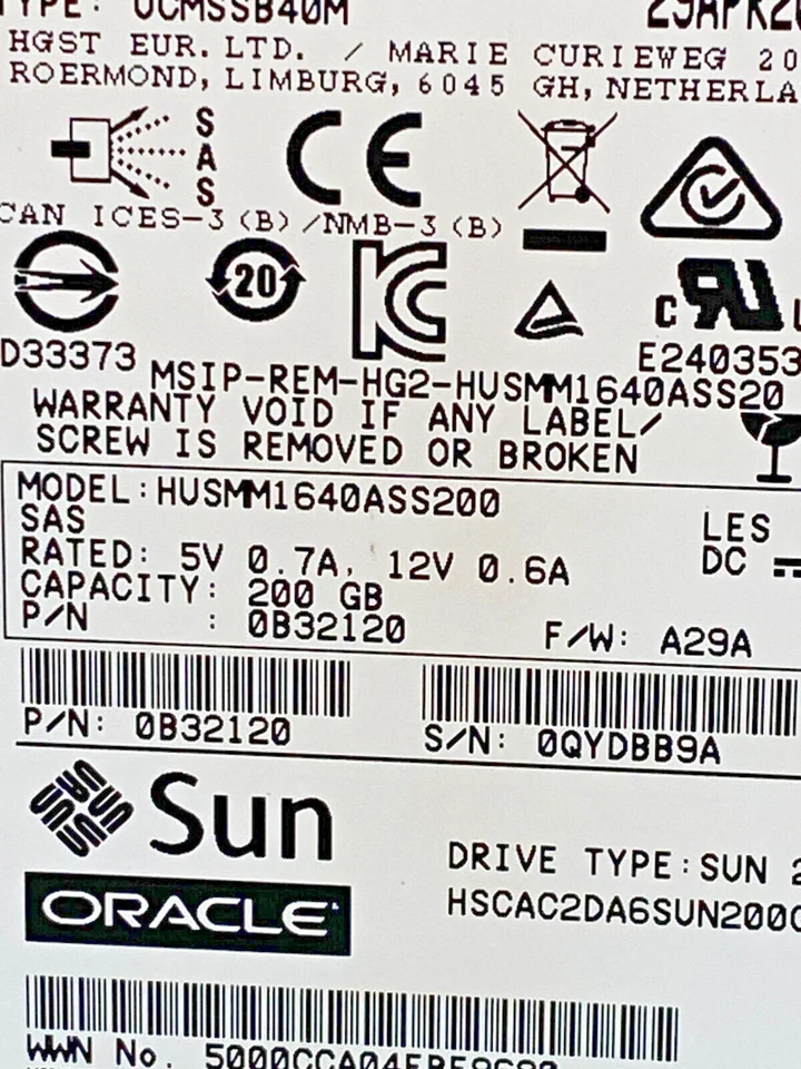Hard Drive Sun HSCAC2DA6SUN200G 200GB MLC SAS-3 2.5'' (OFFERS WELCOME) - Image 2 of 4
