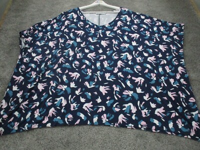 PQ Collection Tee T Shirt Curve C 20-24 Sleeveless Round Neck Stretch Patterned