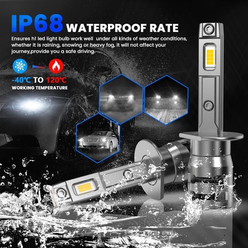 H1 LED Lampadine 16000LM, LED Lampadina Fari Auto Compatibile con DC 12V per Eff - Foto 7 di 12