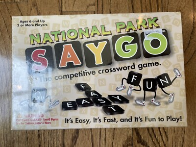 National Park Say-Go Board Game Competitive Crossword Family Word Game McKinley