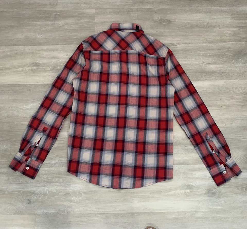 Ambiguous Shirt Mens Medium Multicolor Plaid Button Up Long Sleeve Skateboard - Image 2 of 4