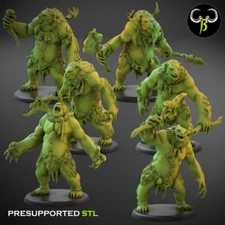 6 BearZerker Squad, Monstrous Creatures 3D Printed ClayBeastCreation