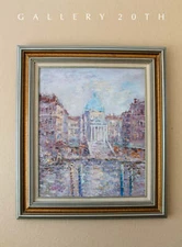 VENICE! IMPASTO ORIG OIL PAINTING ABSTRACT IMPRESSIONIST VTG MCM 60S MID CENTURY