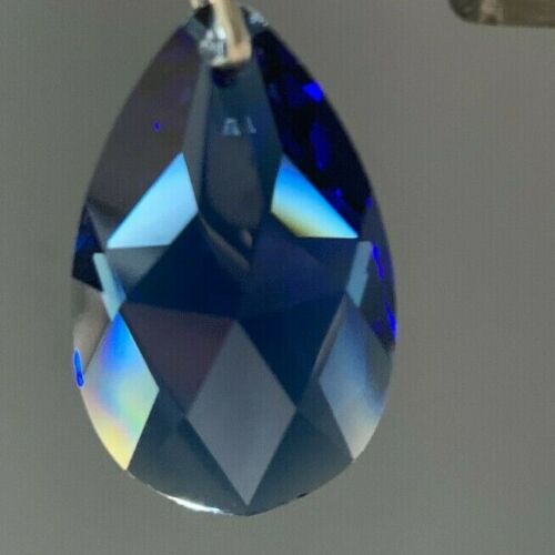 Swarovski 8721-38MM, Dark Sapphire, Crystal Prism Pendant, Pear Shape, New, Logo - Picture 3 of 4
