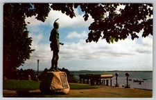 Plymouth MA Massasoit Statue Plymouth Rock Harbor Postcard