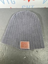 Love Your Melon Beanie Women's Cotton Knit Ribbed Dark Grey Color Made in USA